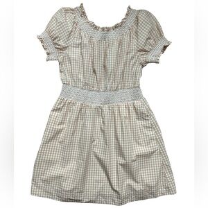 J. Crew Women’s Smocked Puff Sleeve 100% Cotton Poplin Dress Gingham size S